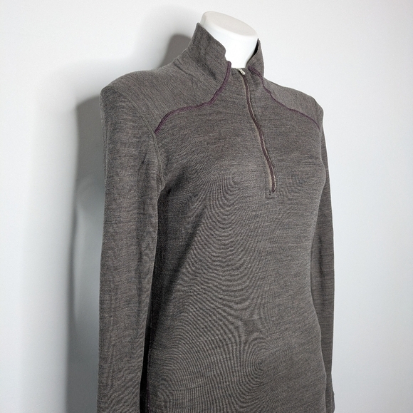 Smartwool Tan 1/4 Zip Lightweight Base Layer Merino Wool Pullover Sweater XL - Picture 5 of 9